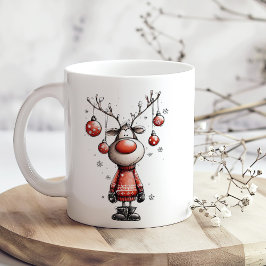 Funny Reindeer Mug – Oh Deer Christmas! コーヒーマグカップ