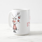 Funny Reindeer Mug – Oh Deer Christmas! コーヒーマグカップ (正面左)