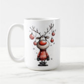 Funny Reindeer Mug – Oh Deer Christmas! コーヒーマグカップ (左)
