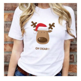 Funny Reindeer “Oh Dear!” for Friendsgiving gift トライブレンドＴシャツ