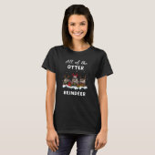 Funny Reindeer Otter Christmas Tシャツ (正面フル)
