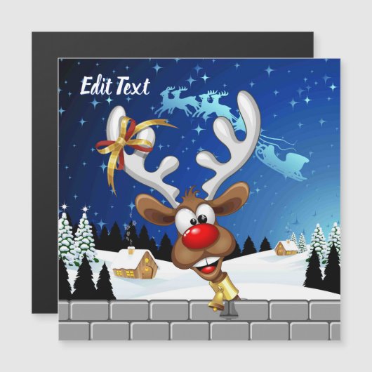 Funny Reindeer Peeking Christmas Meme  (正面/裏面)