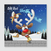 Funny Reindeer Peeking Christmas Meme  (正面)