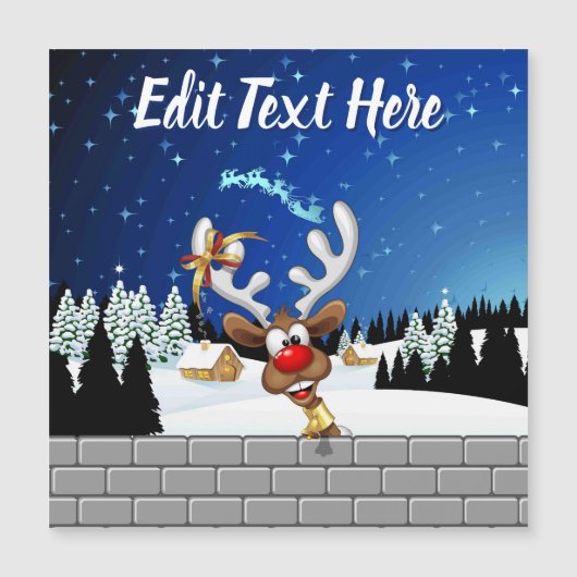 Funny Reindeer Peeking Christmas Meme  (正面)