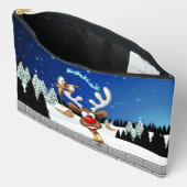 Funny Reindeer Peeking Christmas Meme  アクセサリーポーチ (見開き)