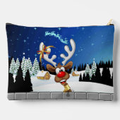 Funny Reindeer Peeking Christmas Meme  アクセサリーポーチ (裏面)