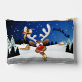 Funny Reindeer Peeking Christmas Meme  アクセサリーポーチ (裏面)