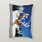 Funny Reindeer Peeking Christmas Meme  アクセントクッション (裏面(縦))