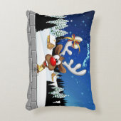 Funny Reindeer Peeking Christmas Meme  アクセントクッション (正面(垂直))