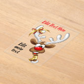 Funny Reindeer Peeking Christmas Meme  アクリル招待状 (レイダウン)