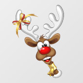 Funny Reindeer Peeking Christmas Meme  ウィンドウサイン (シート)
