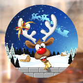 Funny Reindeer Peeking Christmas Meme  ウィンドウサイン (シート2)