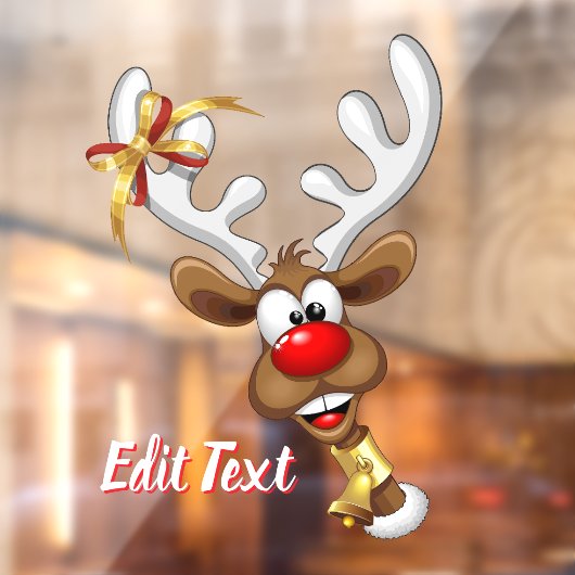 Funny Reindeer Peeking Christmas Meme  ウィンドウサイン (シート2)