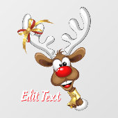 Funny Reindeer Peeking Christmas Meme  ウィンドウサイン (シート)