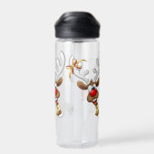 Funny Reindeer Peeking Christmas Meme  ウォーターボトル (背面)