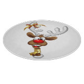 Funny Reindeer Peeking Christmas Meme  カッティングボード (角)