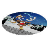 Funny Reindeer Peeking Christmas Meme  カッティングボード (角)