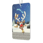 Funny Reindeer Peeking Christmas Meme  カーエアーフレッシュナー (左)