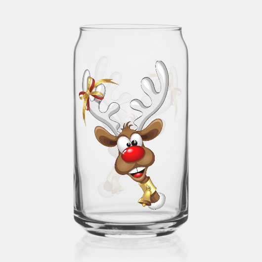 Funny Reindeer Peeking Christmas Meme  ガラス缶 (正面)