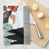 Funny Reindeer Peeking Christmas Meme  キッチンタオル (四つ折り)