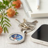 Funny Reindeer Peeking Christmas Meme  キーホルダー (側面)