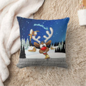 Funny Reindeer Peeking Christmas Meme  クッション (ブランケット)