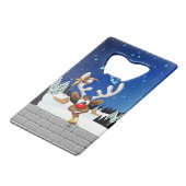 Funny Reindeer Peeking Christmas Meme  クレジットカード栓抜き (正面アングル)