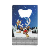 Funny Reindeer Peeking Christmas Meme  クレジットカード栓抜き (裏面)