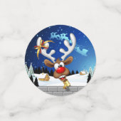 Funny Reindeer Peeking Christmas Meme  コンフェッティ (スモール正面)