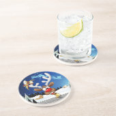 Funny Reindeer Peeking Christmas Meme  コースター (側面)