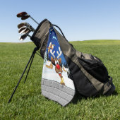 Funny Reindeer Peeking Christmas Meme  ゴルフタオル (グリーン)