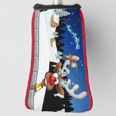 Funny Reindeer Peeking Christmas Meme  ゴルフヘッドカバー (回転90)