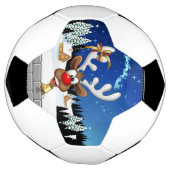 Funny Reindeer Peeking Christmas Meme  サッカーボール (回転)