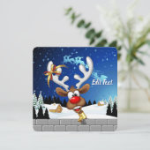 Funny Reindeer Peeking Christmas Meme  シーズンカード (スタンド正面)
