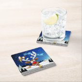 Funny Reindeer Peeking Christmas Meme  スクエアペーパーコースター (インサイチュ)