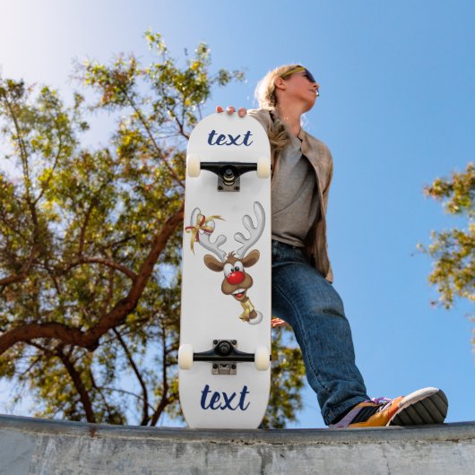 Funny Reindeer Peeking Christmas Meme  スケートボード (室外1)