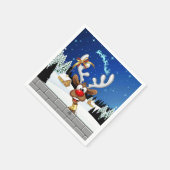 Funny Reindeer Peeking Christmas Meme  スタンダードカクテルナプキン (角)
