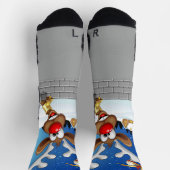 Funny Reindeer Peeking Christmas Meme  ソックス (上部)