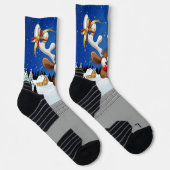 Funny Reindeer Peeking Christmas Meme  ソックス (右)