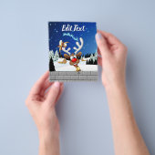 Funny Reindeer Peeking Christmas Meme  チラシ (手)