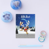 Funny Reindeer Peeking Christmas Meme  チラシ (シングル)