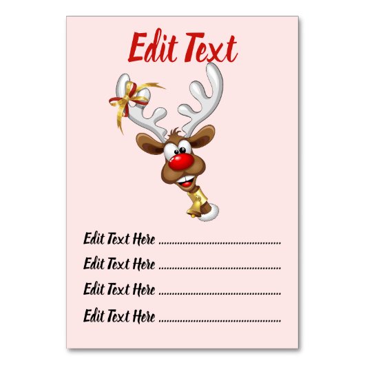 Funny Reindeer Peeking Christmas Meme  テーブルナンバー (正面)