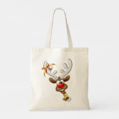 Funny Reindeer Peeking Christmas Meme  トートバッグ (裏面)