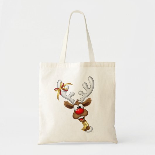 Funny Reindeer Peeking Christmas Meme  トートバッグ (正面)
