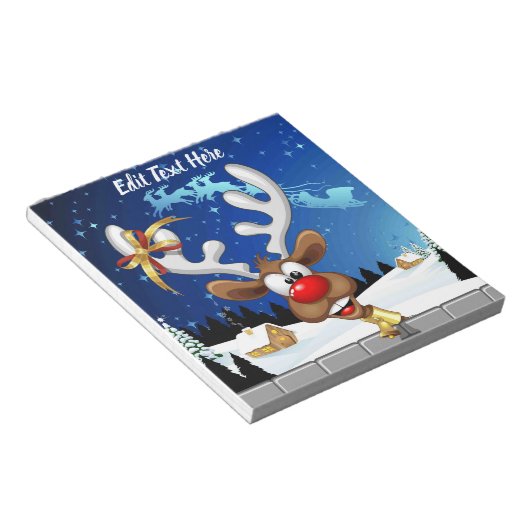 Funny Reindeer Peeking Christmas Meme  ノートパッド (アングル)