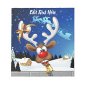 Funny Reindeer Peeking Christmas Meme  ノートパッド (正面)