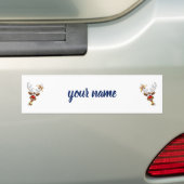 Funny Reindeer Peeking Christmas Meme  バンパーステッカー (車上)