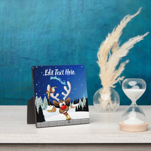 Funny Reindeer Peeking Christmas Meme  フォトプラーク (インサイチュ)