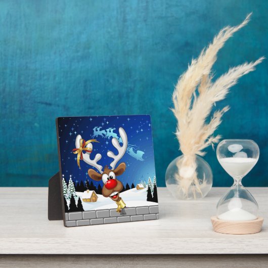 Funny Reindeer Peeking Christmas Meme  フォトプラーク (インサイチュ)