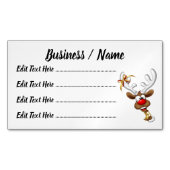 Funny Reindeer Peeking Christmas Meme  マグネット名刺 (正面)